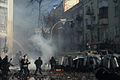 Clashes between protesters and interior troop officers develop in Kyiv, Ukraine. Events of February 18, 2014