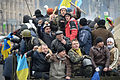 Colective portrait of activists as the cashes stop. Euromaidan, Kyiv, UKraine. Eventts of February 22, 2014.