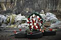 Funeral wreath mantled in memory of those killed during violent clashes of February 20. Kyiv, Ukraine. Events of February 22, 2014.
