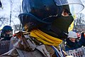 Samooborona movemement representative seen during clashes in Kyiv, Ukraine. Events of February 18, 2014.