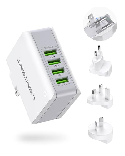 Best for Small USB Devices: LENCENT 4-Port USB Wall Charger
