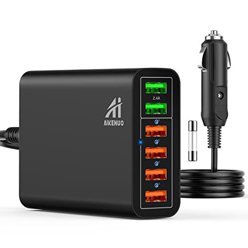 Best for Big Groups: Aikenuo 6 Port Car Adapter