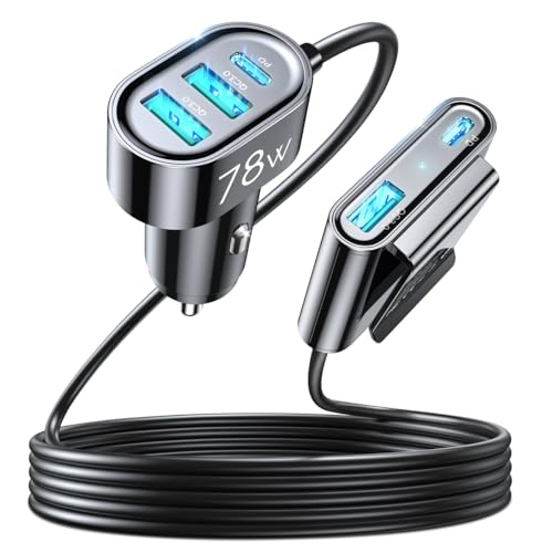 Best for Backseat Drivers: Joyroom 5-in-1 USB C Car Charger