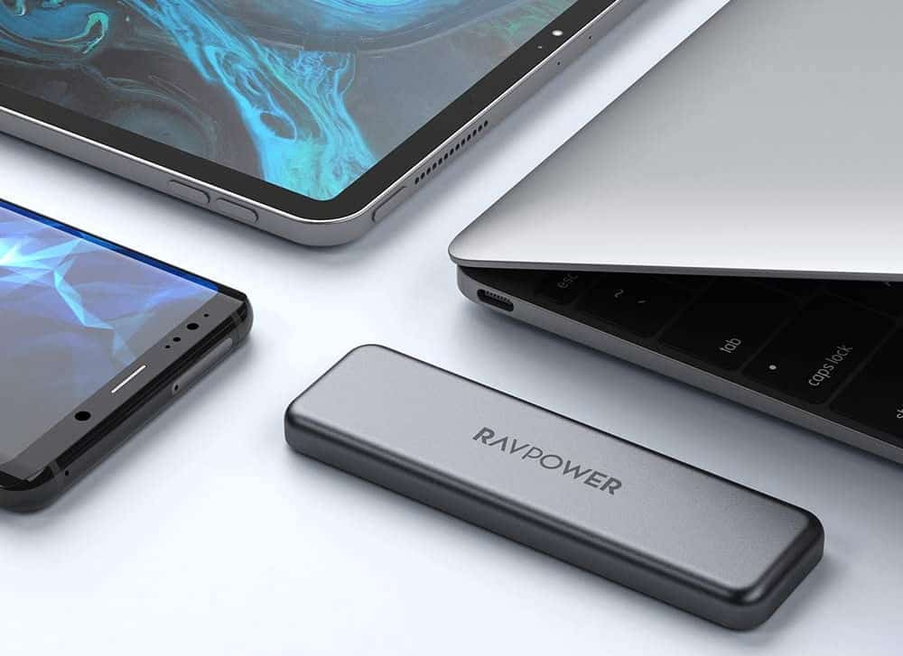 RAVPower SSD alongside other devices