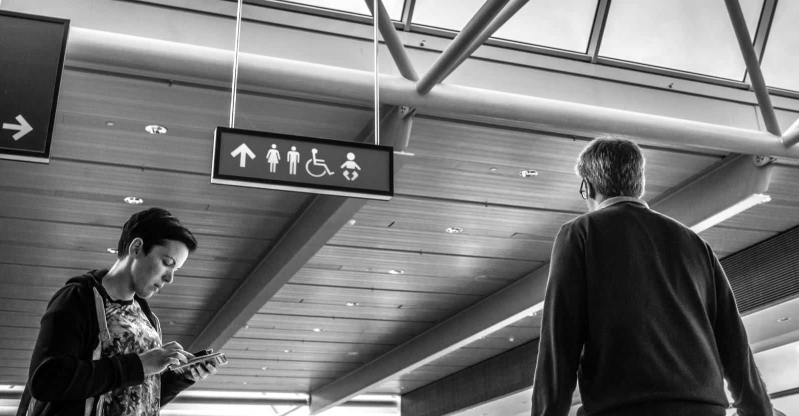 Using phone in airport